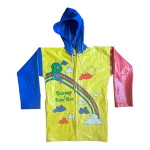 Barney & Baby Bop 1993 Lyons Group Rain Coat 6X Vintage